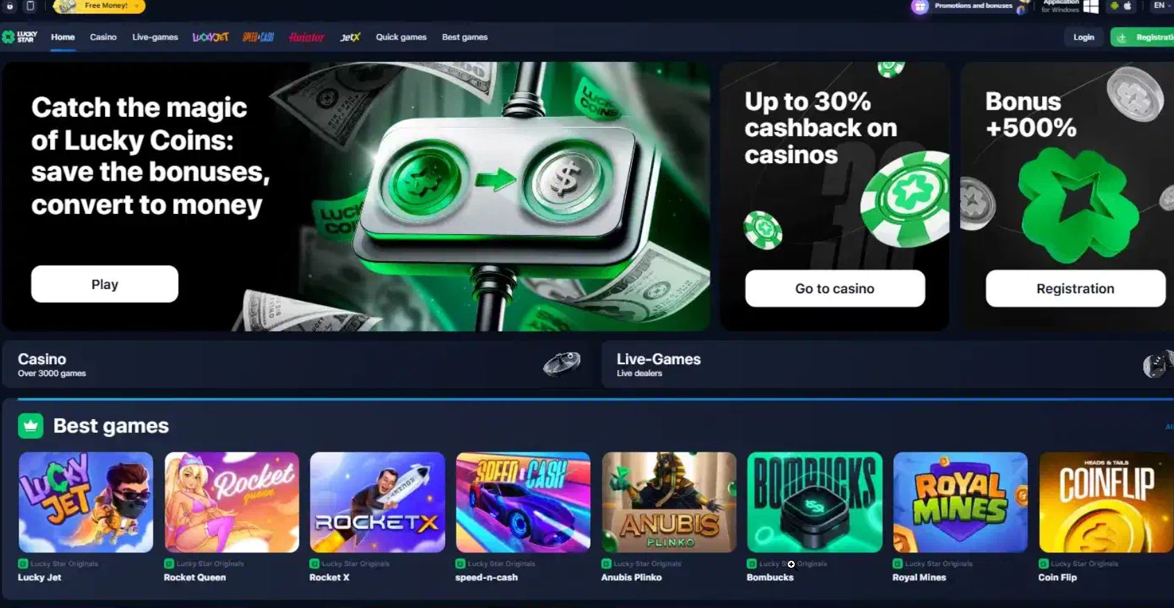 Los nuevos usuarios de LuckyStar Casino pueden reclamar un lucrativo bono de hasta el 500% en sus depósitos