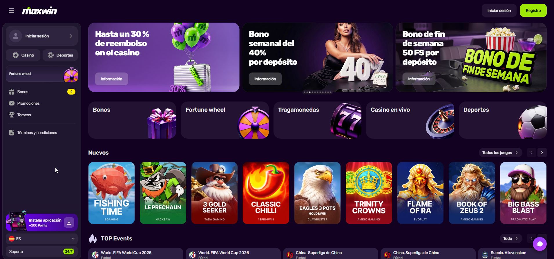 Al realizar su primer depósito en Maxwin Casino, los clientes recibirán 50 giros gratis