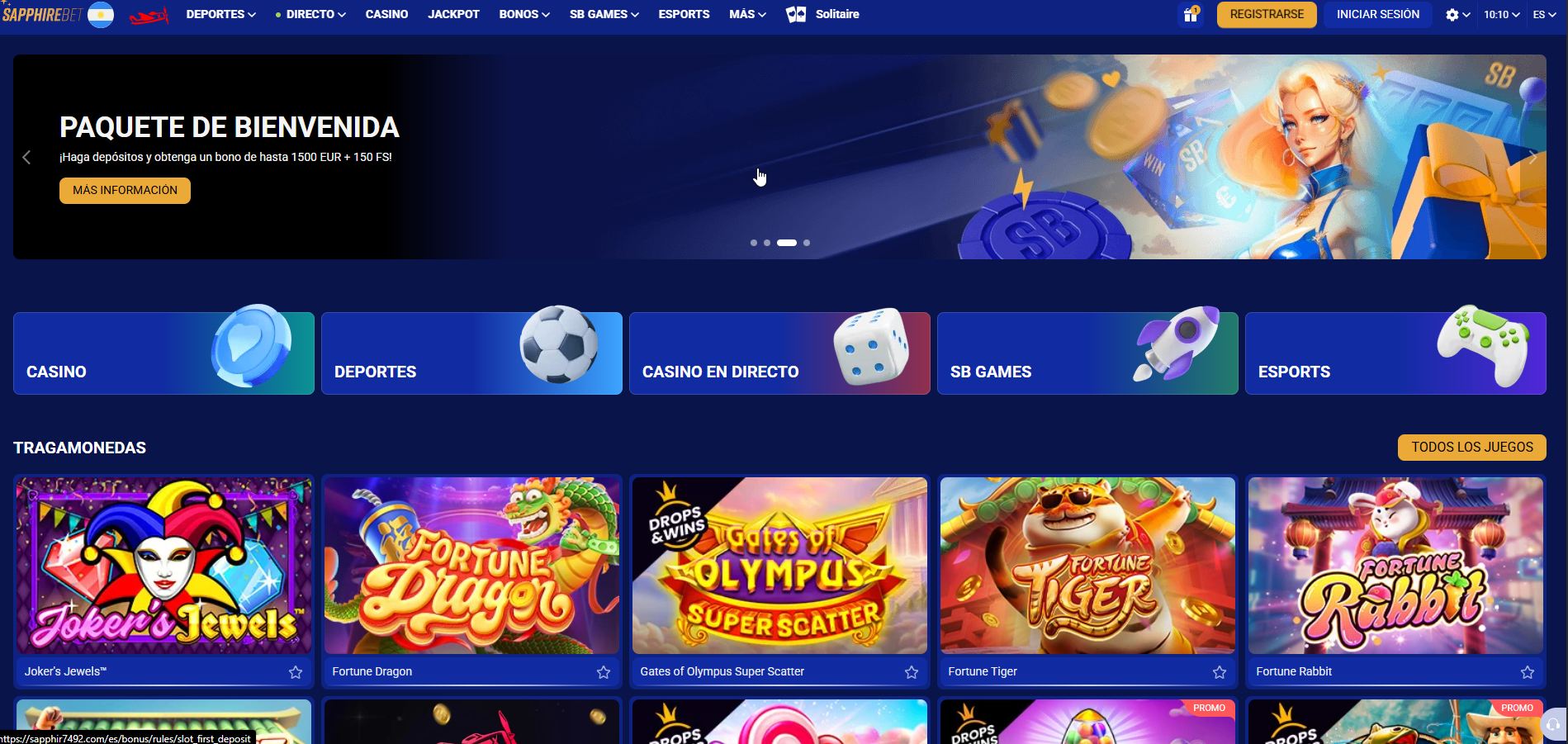 ¡Saphirebet Casino ofrece todo tipo de apuestas en juegos de casino y deportes!